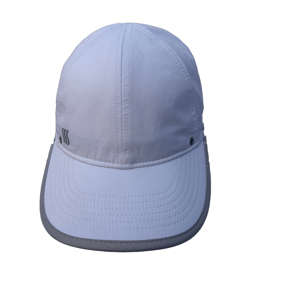 SAAKA Performance Running White Adjustable Sweat Wicking Cap Hat Pickleball